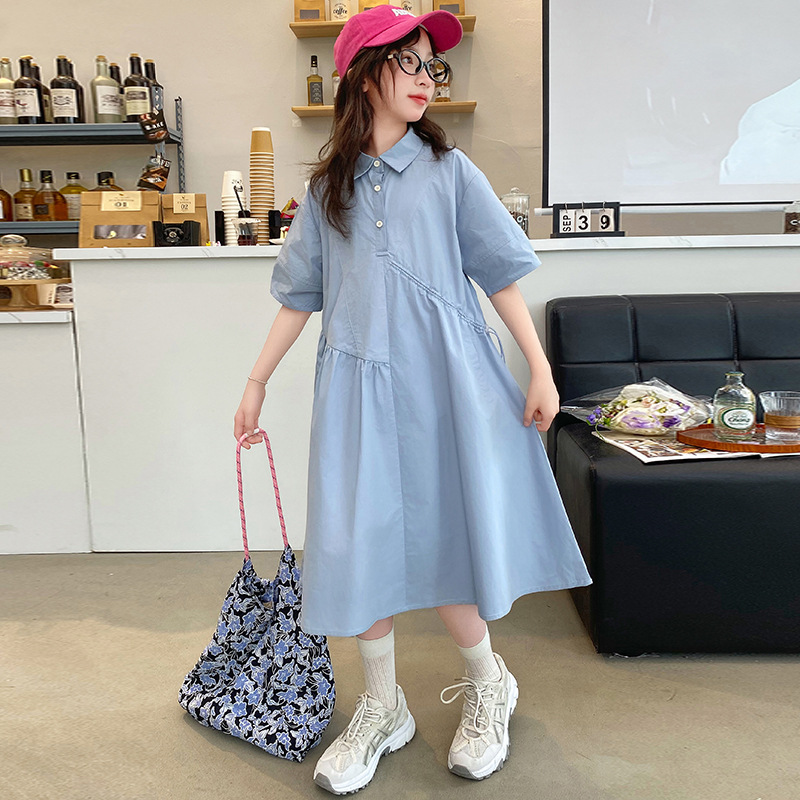 Korean Style A Line Shirt Dress - Koreańskie ubrania dla dzieci Sukienka dla
