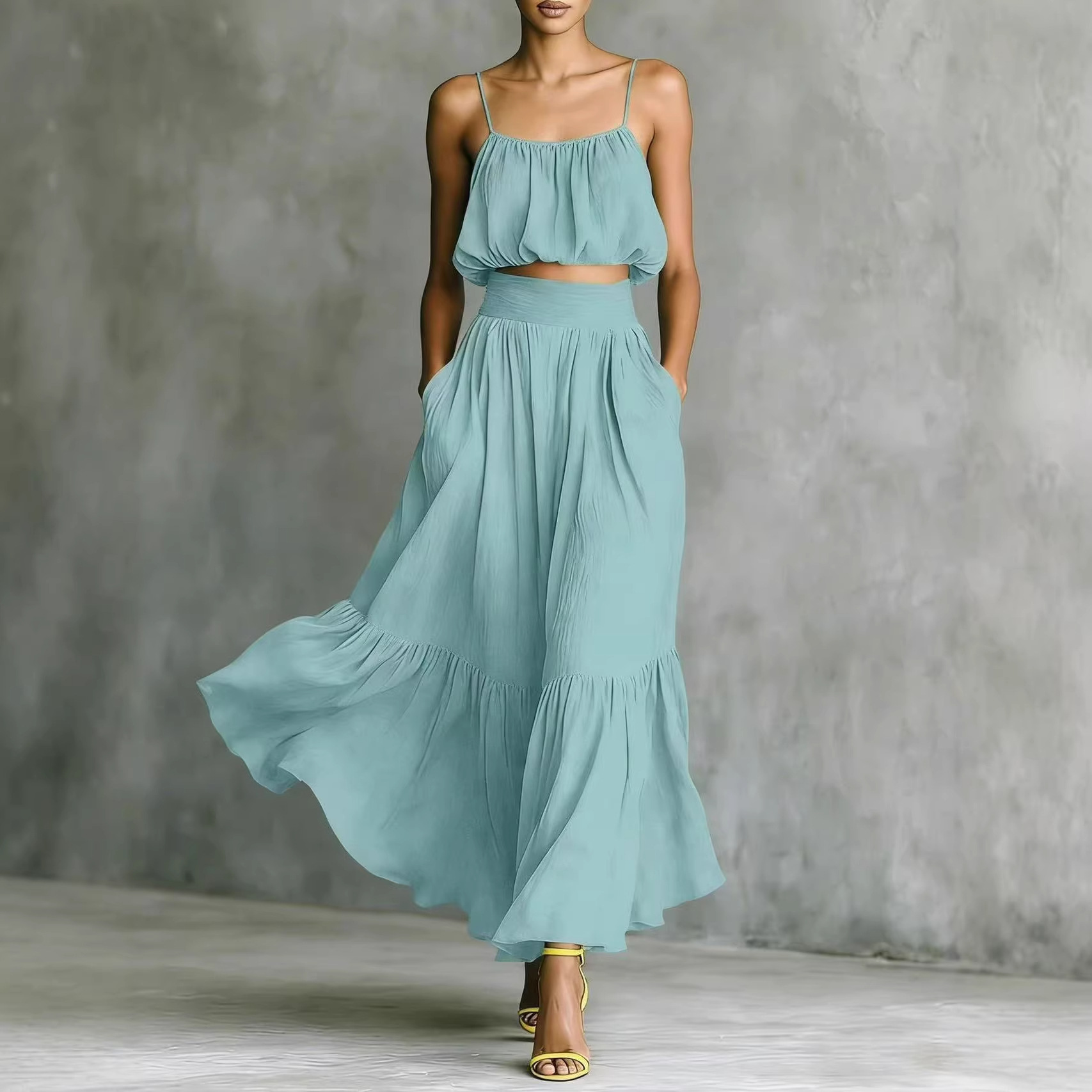 Damskie letnie komplety dwuczę – Boho Summer Beach Maxi Dress recenzja i cena