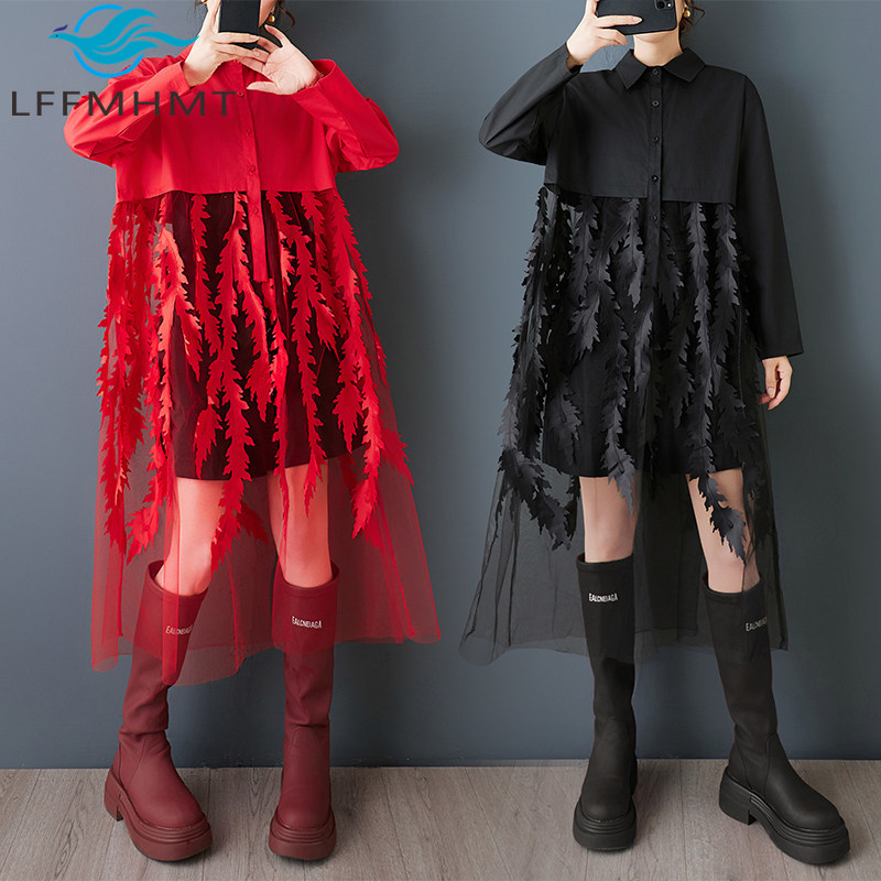 Wiosenna, luźna sukienka koszu – Korean Style A Line Shirt Dress recenzja i cena