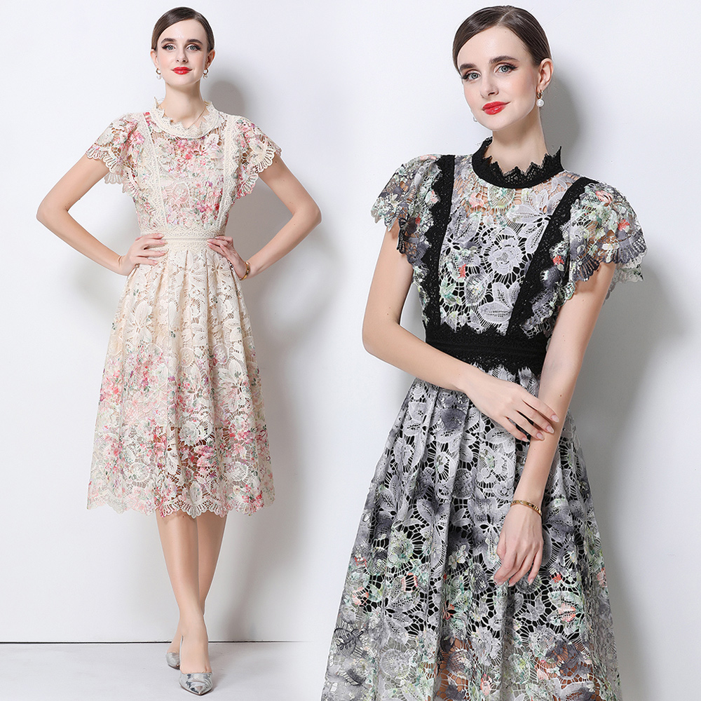 Elegancka sukienka midi z koro – French Vintage Floral Midi Dress recenzja i cena