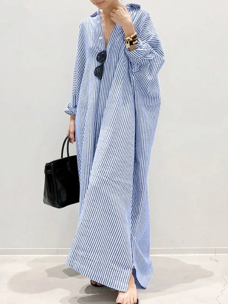 Letnia Sukienka Bawełniana Lni – Casual Loose Linen Shirt Dress recenzja i cena