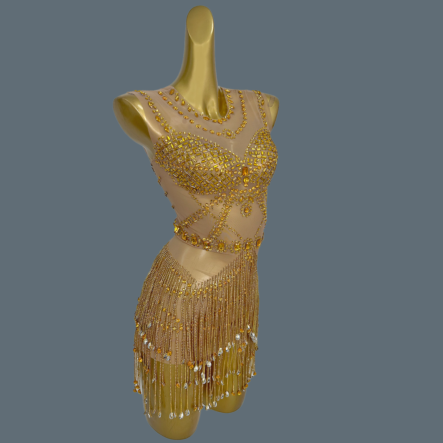 Letnia Błyszcząca Złota Sukien – Sparkly Rhinestone Club Party Dress recenzja i cena