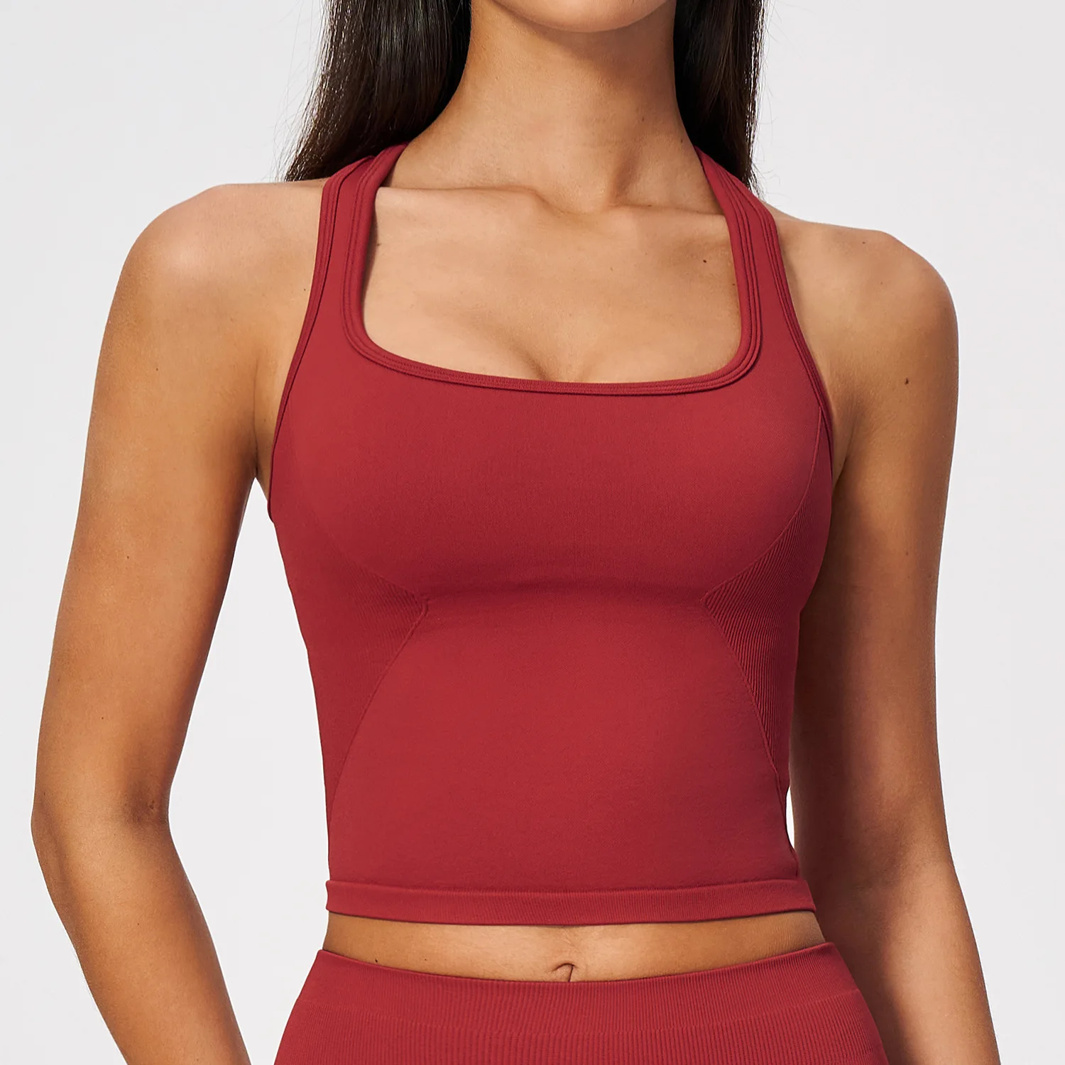Damski bezszwowy, prążkowany b – Seamless Ribbed Workout Tank Top recenzja i cena