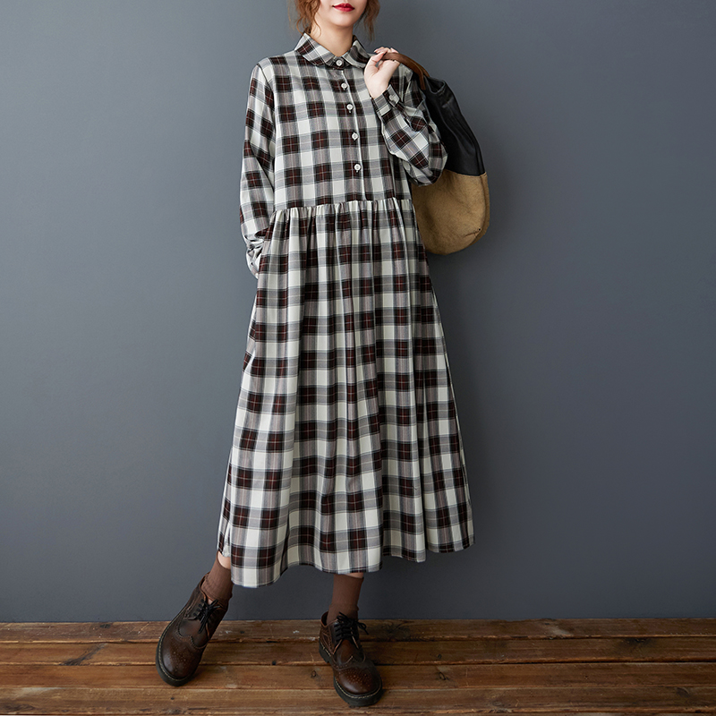 Wiosenno-jesienna luźna sukien – Korean Style A Line Shirt Dress recenzja i cena