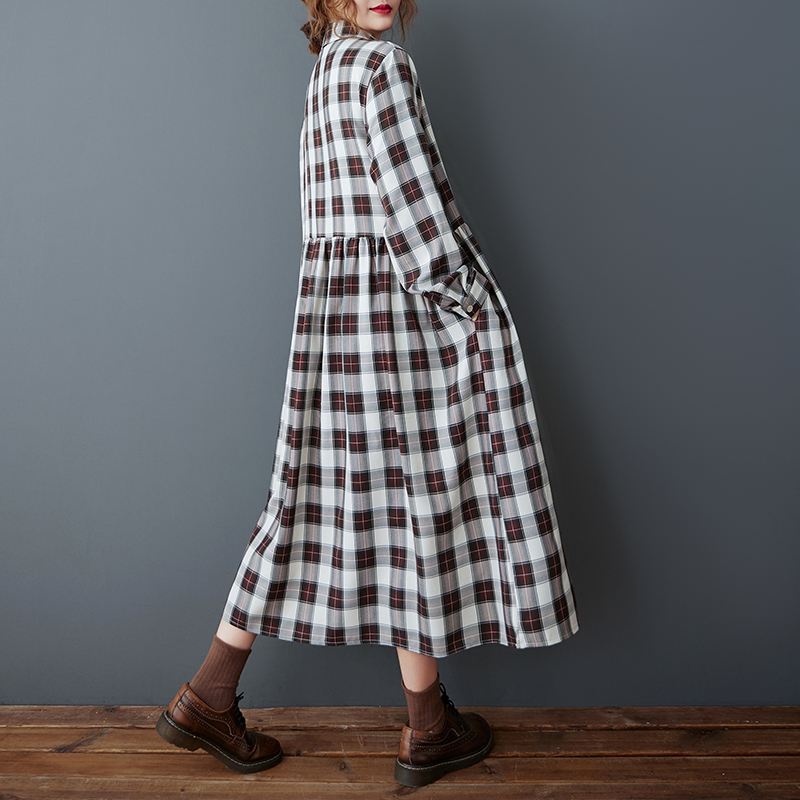 Wiosenno-jesienna luźna sukien – Korean Style A Line Shirt Dress recenzja i cena